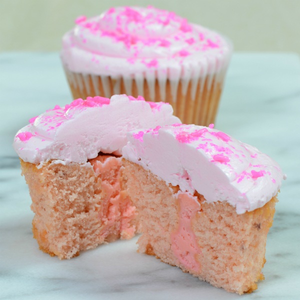 Strawberry Fields Filled Cupcakes